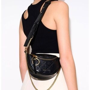 Charles and Keith half moon bag black